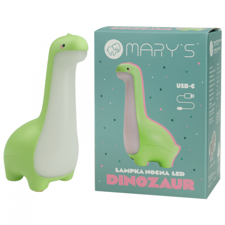 Dětské noční světlo LED 1,8W 3000K teplá bílá USB dobíjecí 900mAh zelené MARY'S DINOSAUR