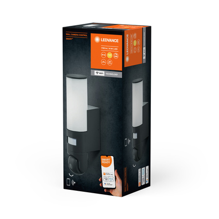LED nástěnná lampa 16W 900lm 3000k ŠEDÁ s pohybovým senzorem a HD kamerou LEDVANCE Smart+ WiFi