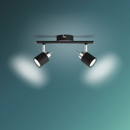Stropní svítidlo MERANTI 2x GU10 Nástěnný reflektor Pohyblivý černý PHILIPS