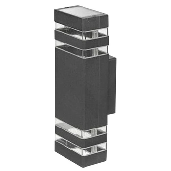 Zahradní nástěnné svítidlo Double top down INEZ DUO LED 2x GU10 ALUMINIUM Tmavě šedá IP54