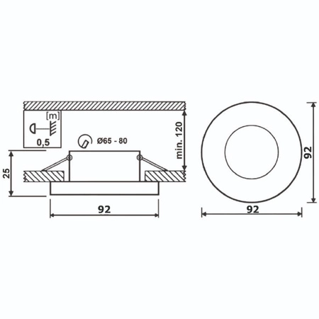 Halogenová Podhledové svítidlo GU10, MR16 Nastavitelná Kulatá Bílá CASSIO+LED GU10 6W=60W 580lm Neutrální bílá LUMILED