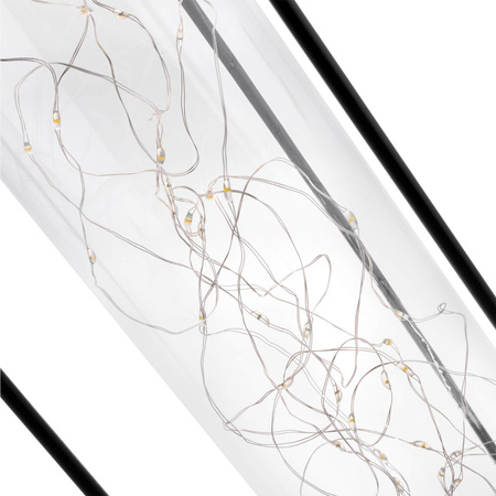 LED solární lampa Venkovní zahradní stojací závěsná lucerna 3000K IP44 46cm soumrakový senzor