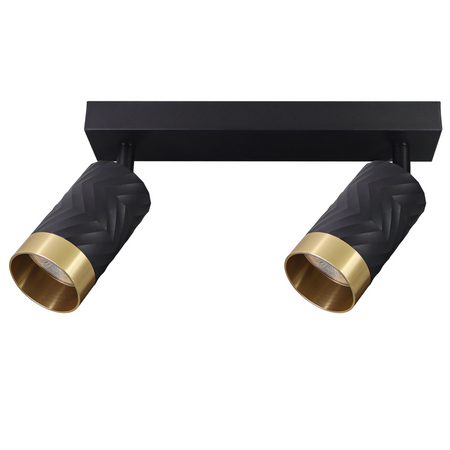 Nástěnné a stropní bodové svítidlo 2x GU10 černé zlato ARRAS Sanico Goldlux
