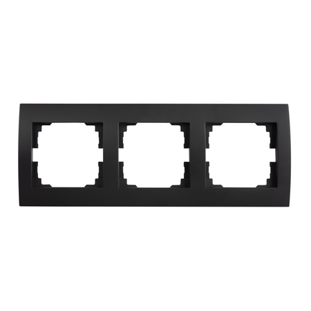 Trojitý vodorovný rámeček pro povrchovou montáž zásuvky černý LOGI Kanlux