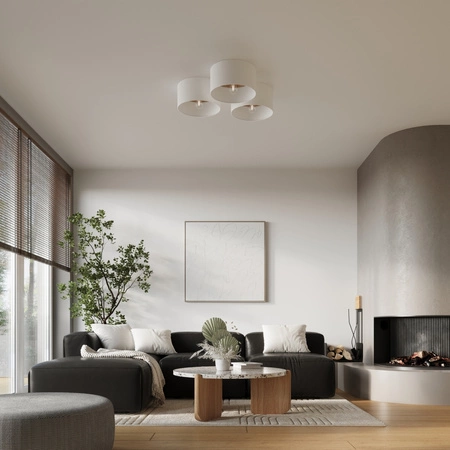 Stropní svítidlo TELESTO E27 bílé světle hnědé skandinávské SOLLUX