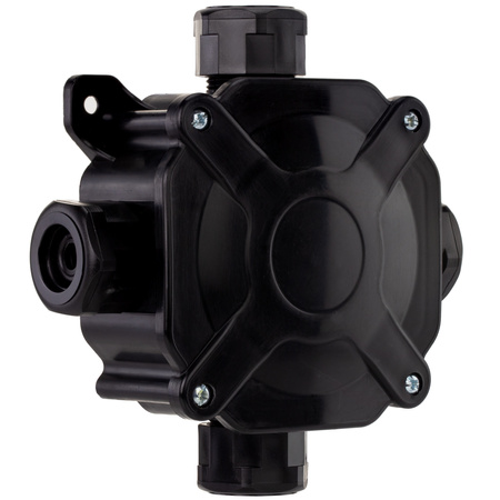Hermetická instalační krabice pro povrchovou montáž PG16 75x75x33mm Splitter s tlumivkami Černá PAWBOL