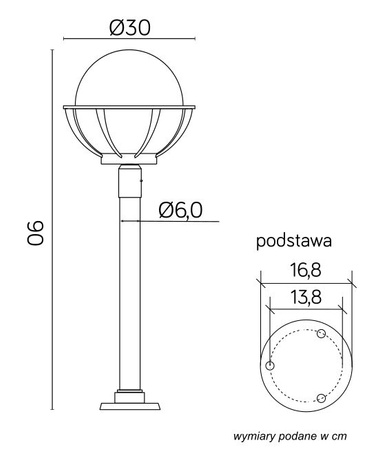 Venkovní stojící zahradní lampa POST Koule s košem 250 K 5002/2/KPO 250 E27 90cm Su-Ma