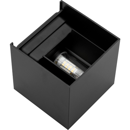 Zahradní lampa LED nástěnná lampa G9 Venkovní svítidlo Černá nahoře/dole s nastavitelným úhlem osvětlení Kira