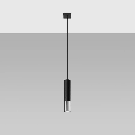 LOOPEZ 1 GU10 Závěsné stropní svítidlo Elegant Black Chrome SOLLUX