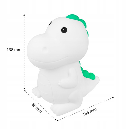 Dětské LED dinosauří dekorativní noční světlo 2,5W 25lm 3000K teplá bílá RGB 360° White Masterled