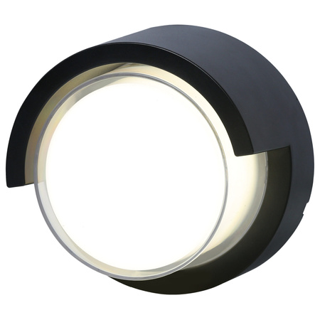 Nástěnná venkovní fasádní LED lampa 12W 1400lm 4000K Neutrální 120° Černá IP44 Essen Sanico Goldlux