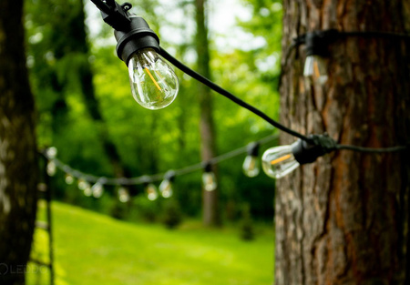 Venkovní řetěz 10m, 10x E27 Žárovky 1W 2700K NARCI LUMILED