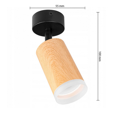 Nástěnné svítidlo Reflektor Nástěnné svítidlo GU10 Moving Black Brown Woody Masterled