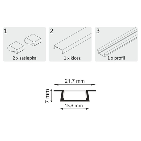 Hliníkový profilový štít pro LED pásky bílé Sanico Goldlux
