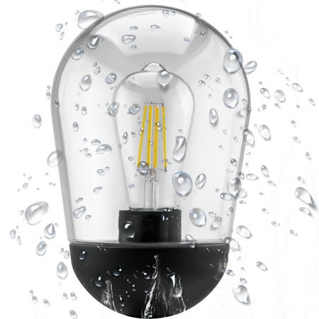 Venkovní zahradní lampa E27, LED sloupek 100cm Černá OVALIS LUMILED