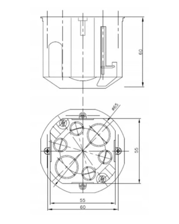 Instalační krabice pod omítku PK-60 hluboká rozbočovací svorkovnice PAWBOL