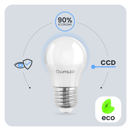 6x LED žárovka E27 kapka P45 10W = 75W 1100lm 6500K studená bílá 180° LUMILED
