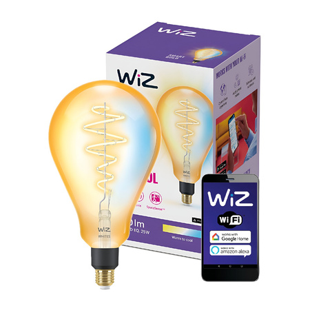 LED žárovka E27 PS160 6W = 25W Filament Amber SMART WiFi WiZ