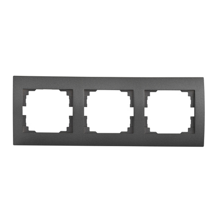 Horizontální trojitý rámeček pro povrchovou montáž zásuvky Grafit LOGI Kanlux