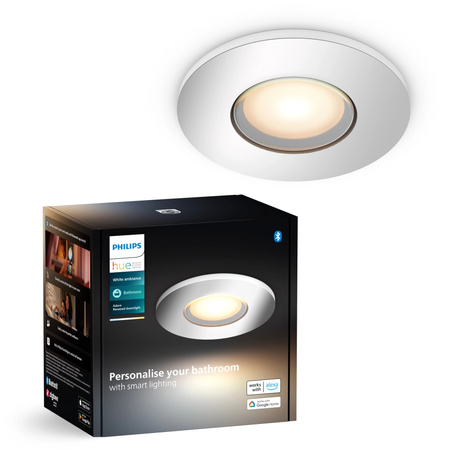 Vestavné svítidlo LED Hermetic IP44 do koupelny 4,2 W 400 lm IP44 White Ambiance TW Chrome Smart SMART Zigbee Bluetooth Adore Philips HUE