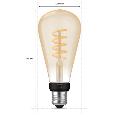 LED Edison E27 ST72 7W CCT PHILIPS HUE White & Ambiance Filament Bluetooth Zigbee žárovka