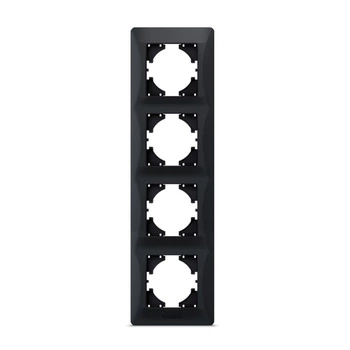 Horizontální rámeček pro čtyřzásuvkové nástěnné zásuvky Černá BINERA VIDEX