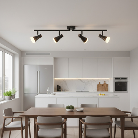 Pohyblivé a nastavitelné stropní a nástěnné svítidlo 16.8W LED BERG 4 černá 3000K GOLDLUX (Polux)