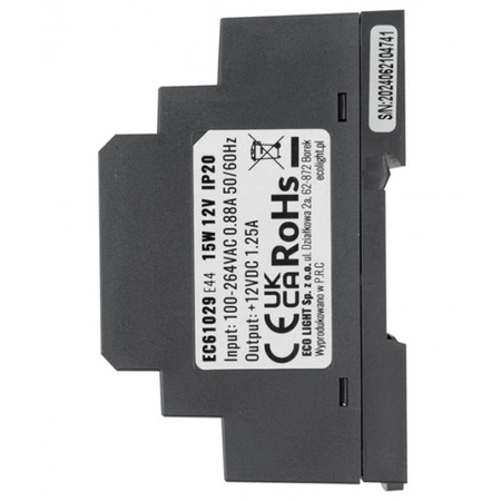 Napájení LED Premium Line 12V 15W Ecolight na lištu DIN