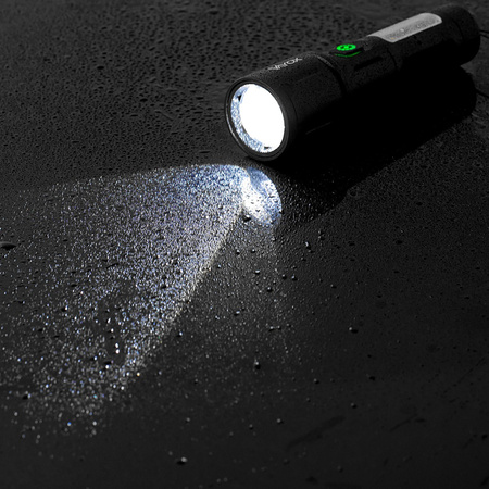 Dobíjecí LED taktická svítilna 5W 260lm Ruční napájení + SMD VA0184 VAYOX