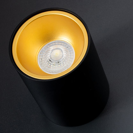 Halogenové svítidlo pro povrchovou montáž hliníková SPOT TUBA pro LED GU10 černá - zlatá