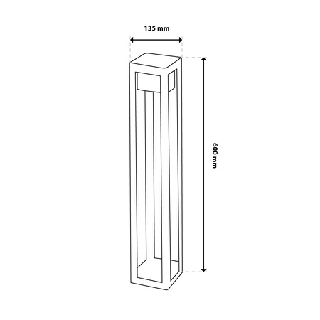 LED 12W 3000K 60cm černá QUERCUS LUMILED venkovní stojanová zahradní lampa