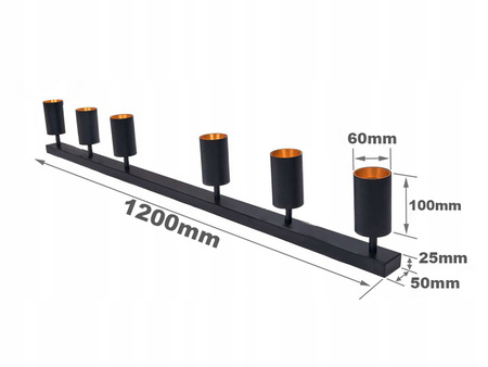 Stropní svítidlo ERIS SPOT Reflektor Halogenové svítidlo 6xGU10 Černá a zlatá