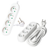 Prodlužovací kabel Zástrčka 4 x uzemněná zásuvka Napájecí pásek 5m Bílá Linea Kobi