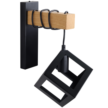 SWEDEN Nástěnné svítidlo 1x E27 Dřevo Black GOLDLUX (Polux)