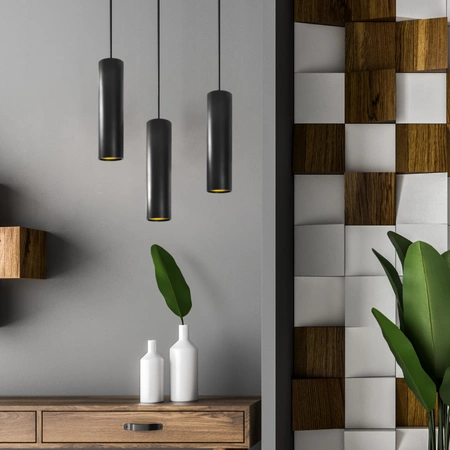 IL MIO LATI GU10 černo-zlatá GOLDLUX (Polux) stropní závěsná lampa 120cm