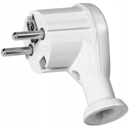 Elektrická zástrčka šikmá 2P+Z UNI-SCHUKO Zástrčka s uzemněním Bílá ORNO