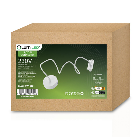 NAPÁJECÍ ADAPTÉR PRO PŘÍPOJNICI 1F BÍLÝ LUMILED