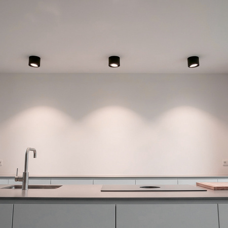 Povrchové Halogenové svítidlo GU10, AR111 SPOT TUBA 100mm Nastavitelná Kulatá Černá TELES LUMILED