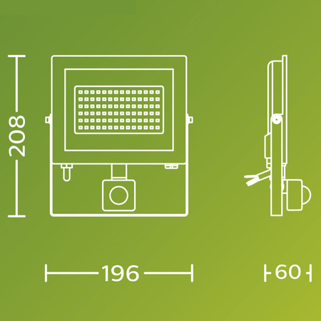 Reflektor LED 50W 5400lm 5000K IP65 se senzorem pohybu a soumraku Black Lois Philips