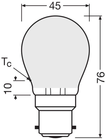 LED žárovka P45 B22d 4W = 40W 470lm 2700K teplá bílá FILAMENT LEDVANCE