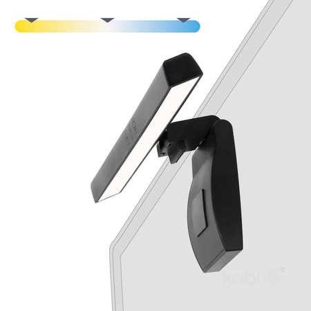 LED světlo pro monitor 5W 230lm CCT 270° dobíjecí černé LUME-IQ Kobi