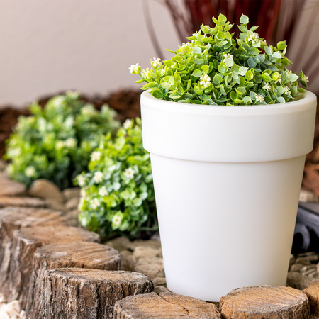 LED solární zahradní lampa bílá KVĚTINÁČEK 4000K Neutrální bila GOLDLUX (Polux)