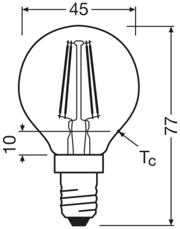LED žárovka P45 kapka E14 3,4W = 40W 470lm 4000K neutrální bílá CRI90 300° stmívatelná vlákno SUPERSTAR PLUS CLASSIC Osram