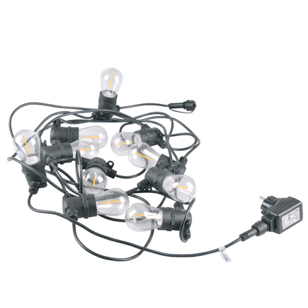 Zahradní venkovní světelný řetěz PARTY F26,2m 10xE27 LED vlákno 6W GOLDLUX (Polux)