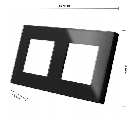 SKLENĚNÝ rám pro černou dvojzásuvku