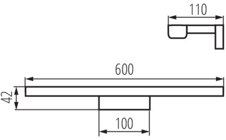 Koupelnové nástěnné svítidlo LED Povrchové svítidlo nad zrcadlo 12W 1010lm 4000K Neutrální Obdélníkové Chrom IP44 Asten Kanlux