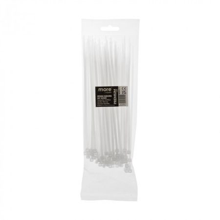 Stahovací pásky 3,6x200 mm bílé PREMIUM TRIPP-36200W .MORE 100 ks.