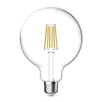 LED žárovka E27 G125 10W=90W 960lm 4000K Neutrální bila White 360° Filament