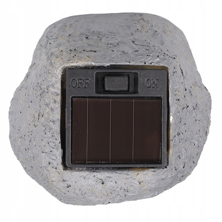 Solární LED zahradní kámen 6500K venkovní soumrakový senzor