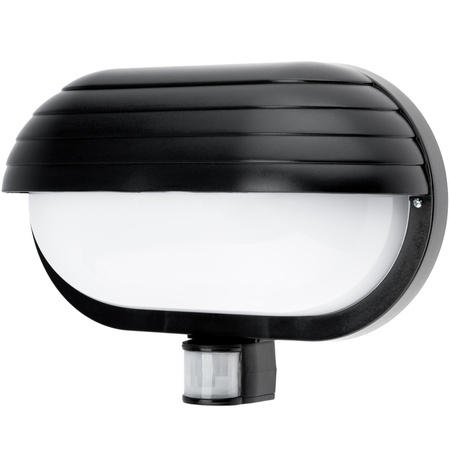 Zahradní nástěnná lampa FRODA E27 IP44 s PIR senzorem černá